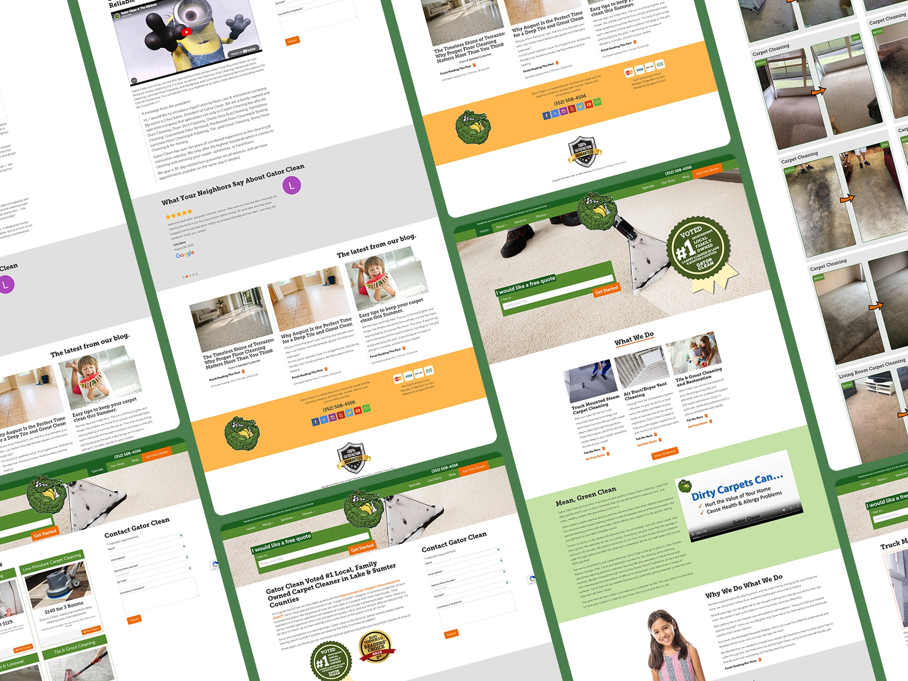 Gator Clean - Web Design - Multiple Desktop Screens
