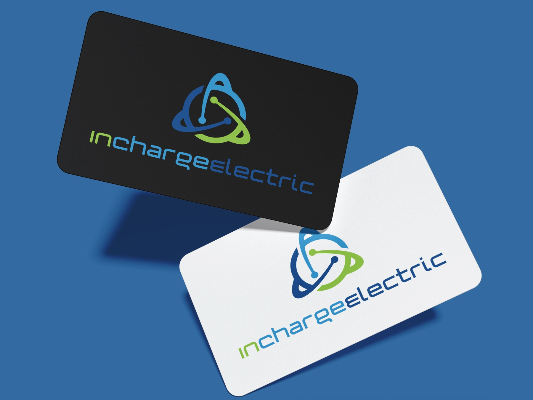 In Charge Electric - Logo Design - Logo Set Against Black and White