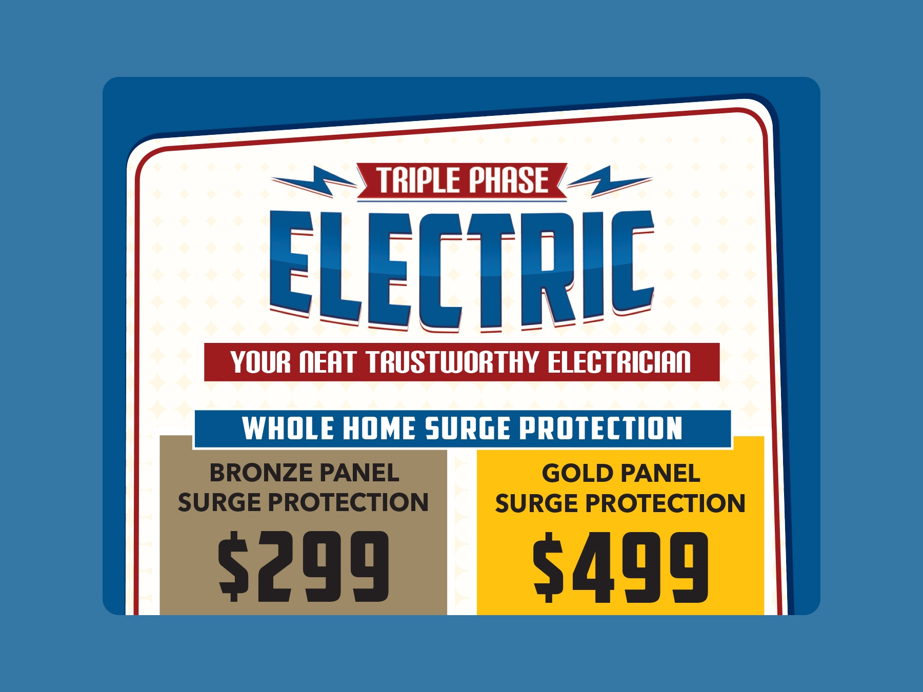 Triple Phase Electric - Flyer Design - Leave Behind Card Front